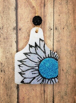 Cow Tag Freshy with Sunflower