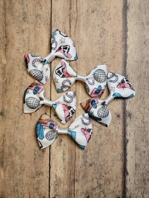 Western Bow with Pink Boots/Car Freshy Bows/Craft Bow