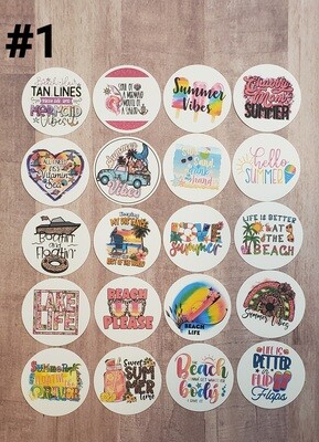 Beach/Summer/Lake/River Freshy Cardstock Rounds