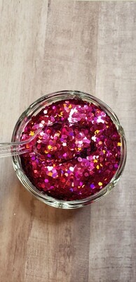 Pink Rose Chunky Polyester Glitter - 1oz. Or 2 oz. Packs