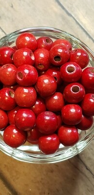 Red Wooden Beads 14mm