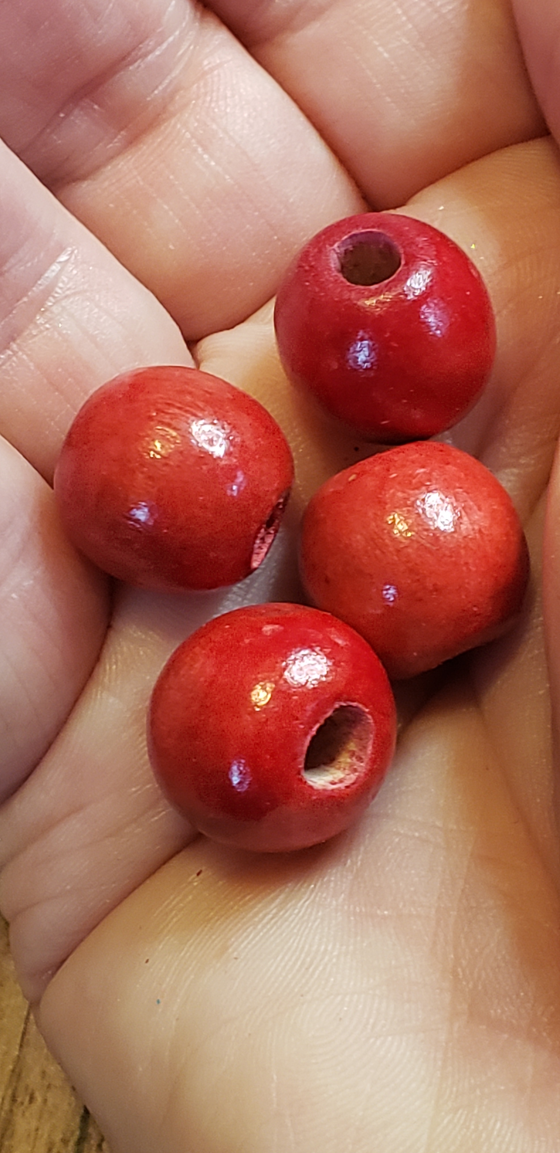Red Wooden Beads 14mm