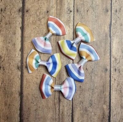 Multi Colored Striped Car Freshy Bows/Craft Bows