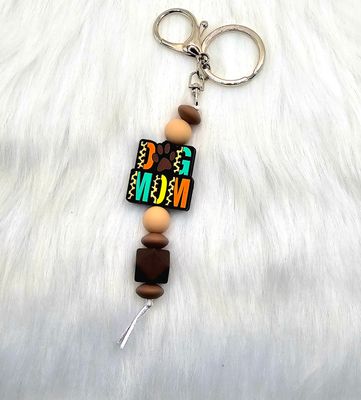 Beaded Key Chain/Ring - Dog Mom