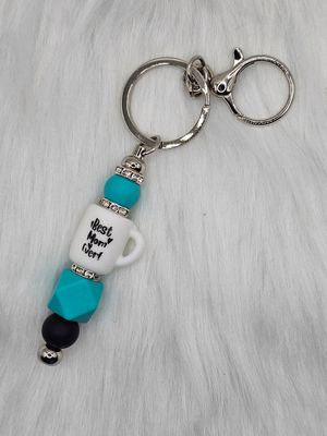 Beaded Coffee Mug - Best Mom Ever&quot; - Key Chain/Ring