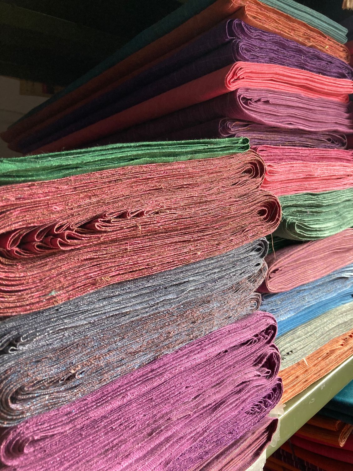 Khadi shirting, solid jewel tones