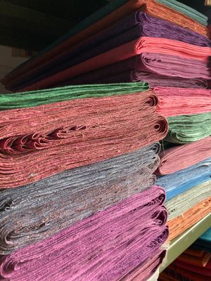 Khadi shirting, solid jewel tones