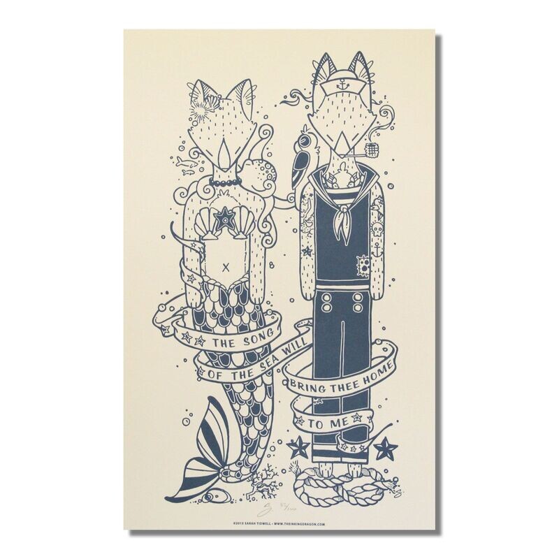 Love and the Sea - Letterpress Print Love and the Sea - Letterpress Print