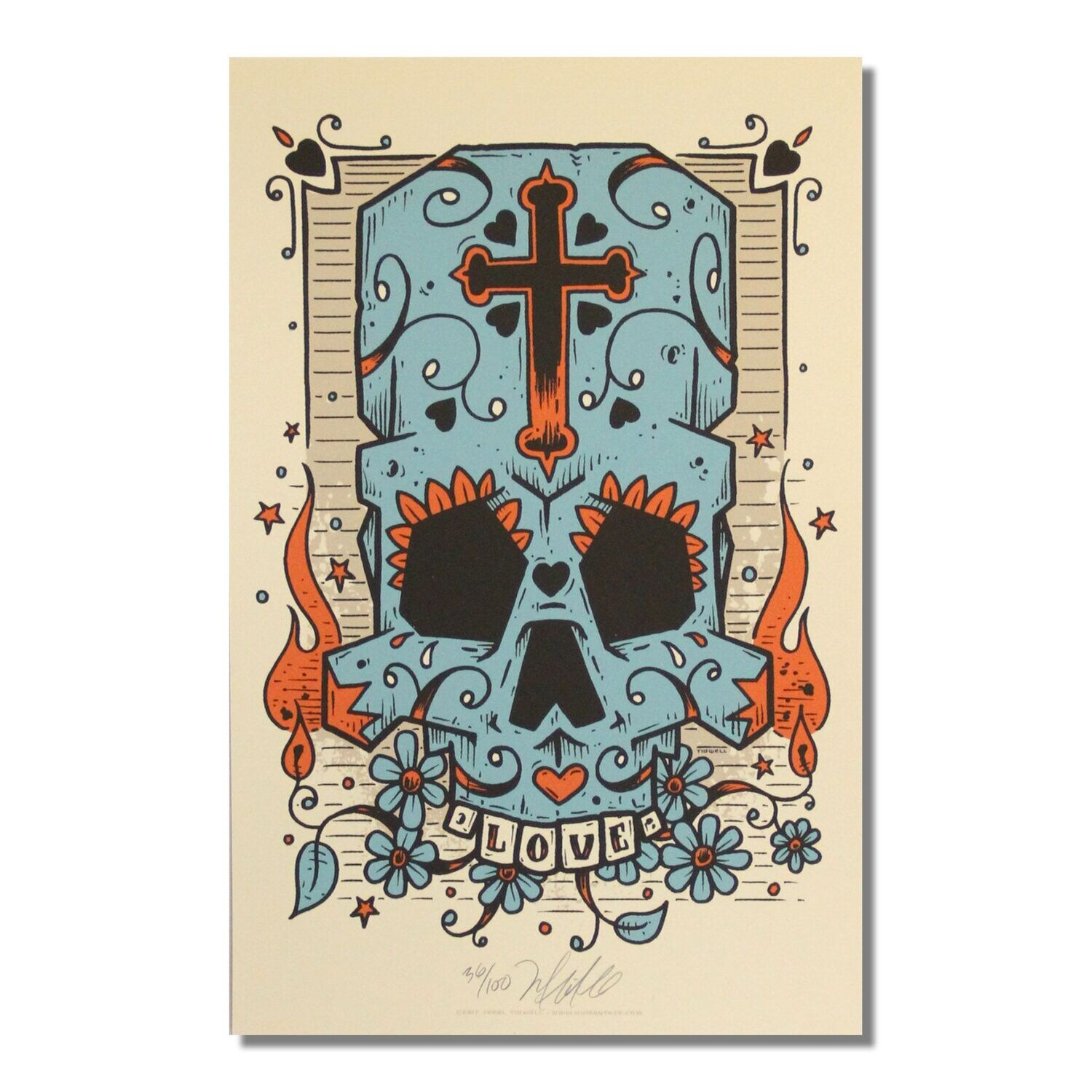 Blue Love Skull