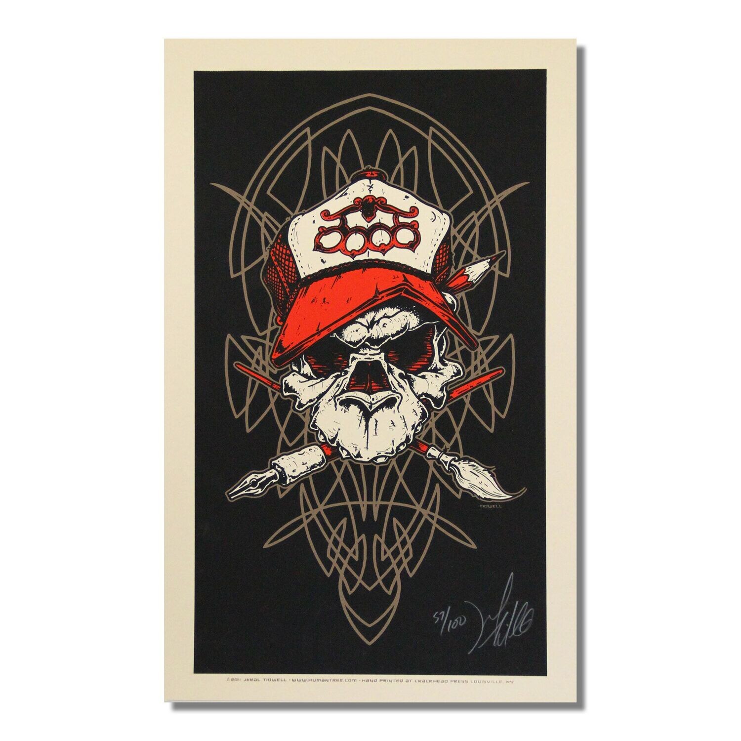 Art Skull with Pinstriping
