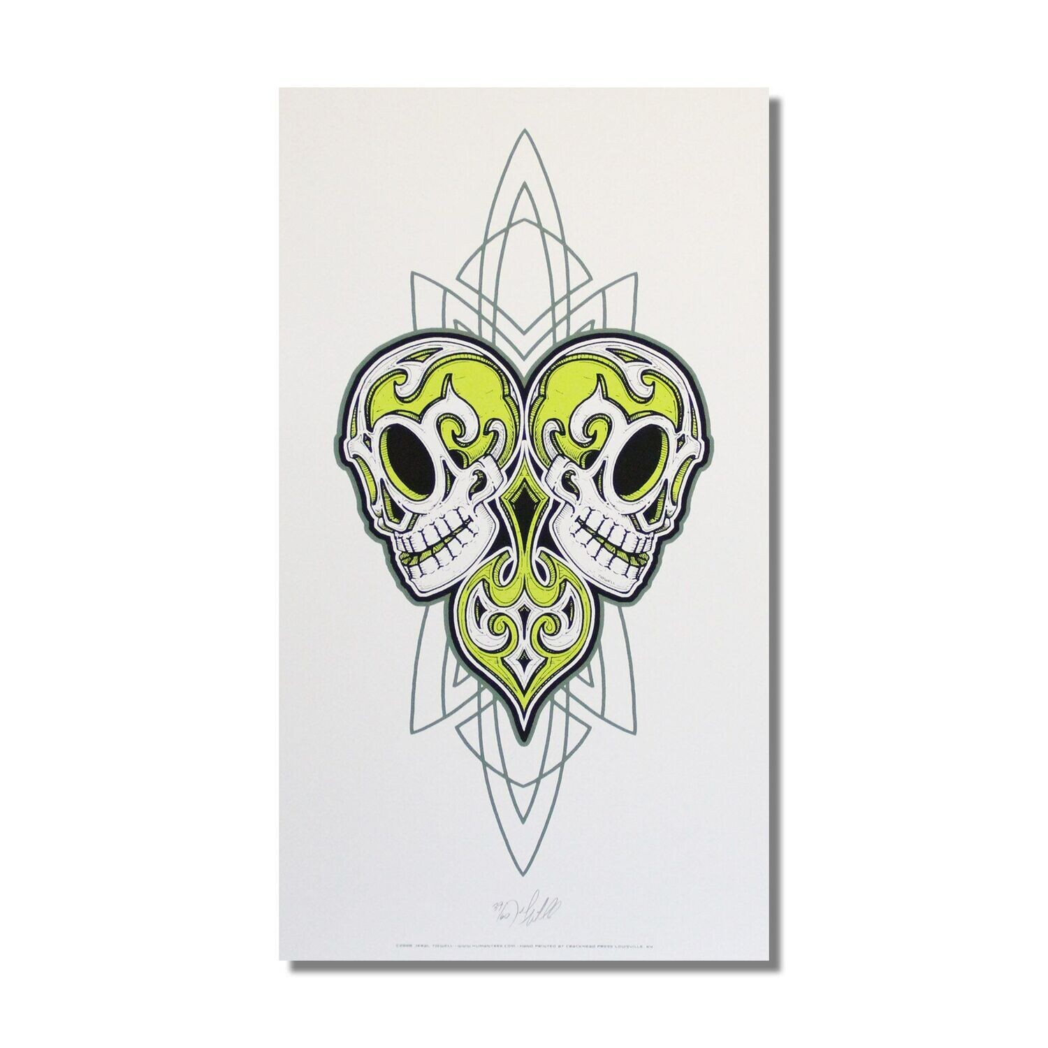 DOUBLE SKULLS - LIME'N'OLIVE GREEN