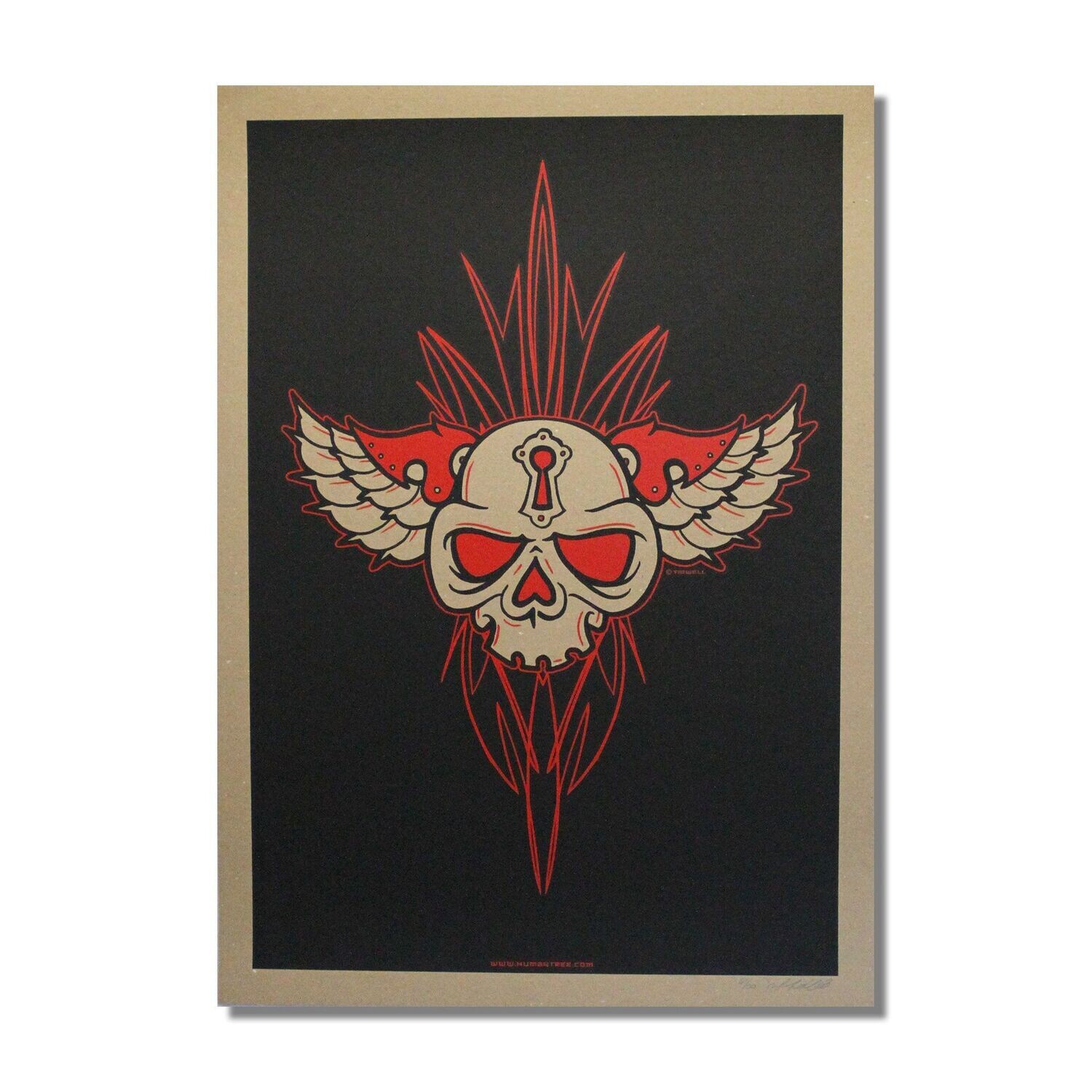 Key Hole Skull with Pinstripes