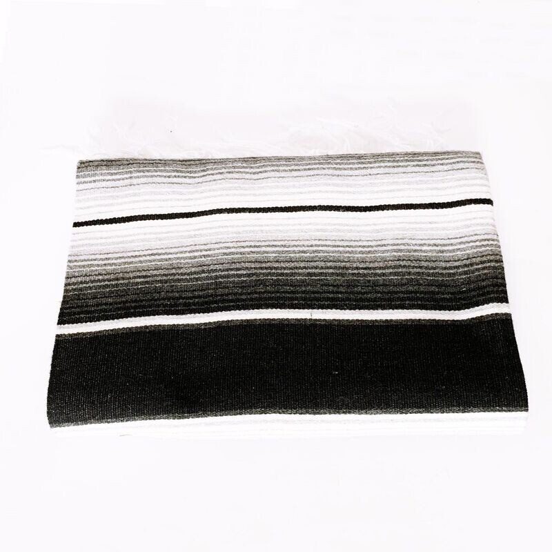 Mexikanische Decke Serape - black grey Mexikanische Decke Serape - black grey