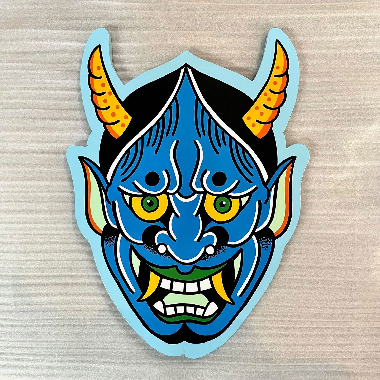 Wooden Cut Out Mask blue