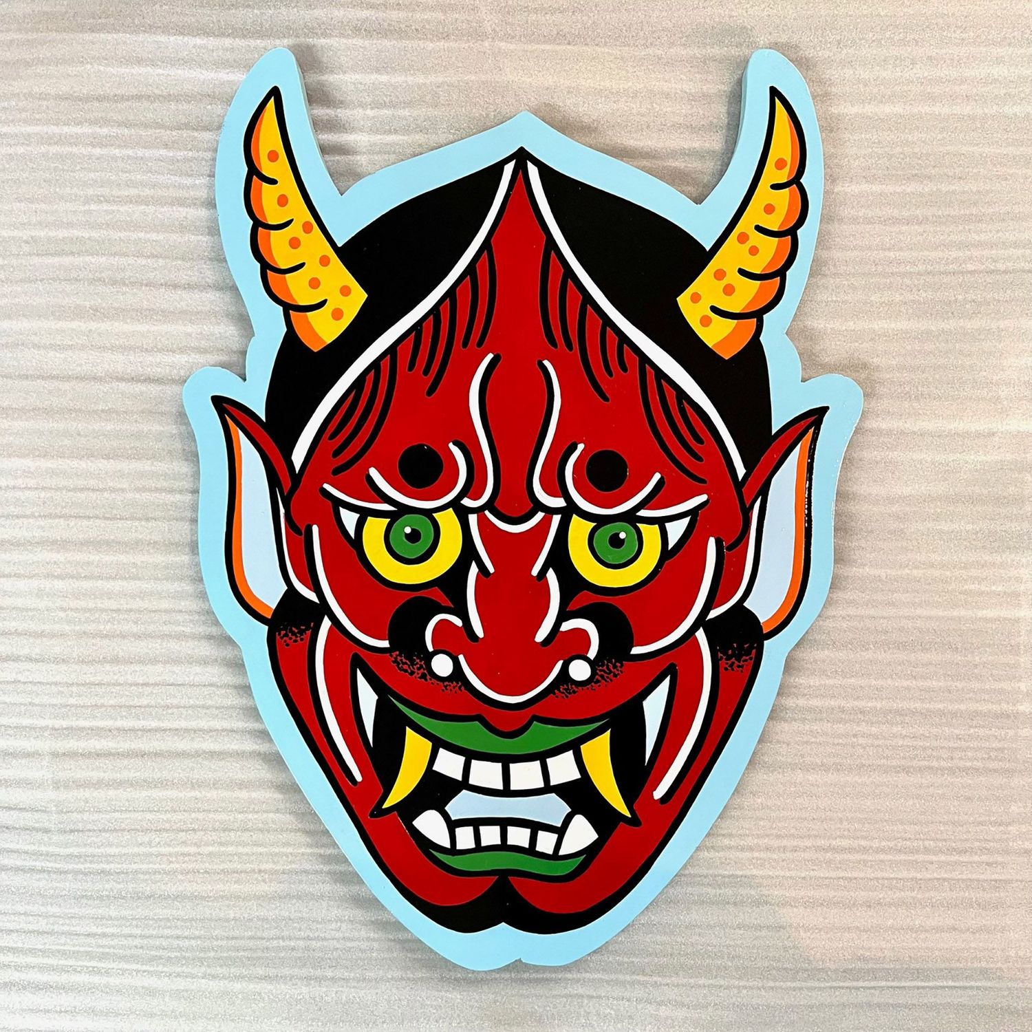 Wooden Cut Out Mask red