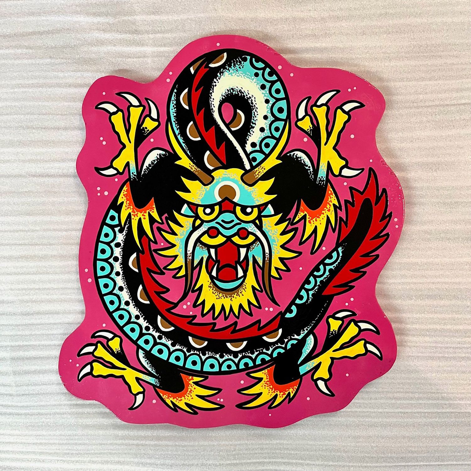 Wooden Cut Out Dragon aqua