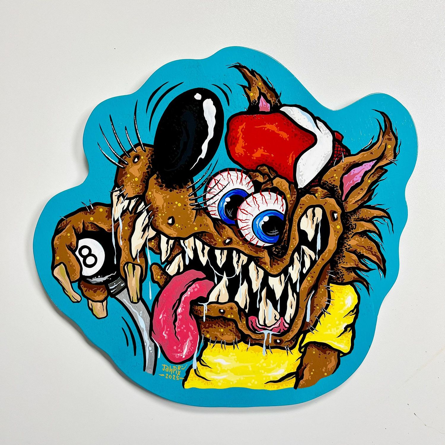 Wooden Cut Out Hot Rod Wolf