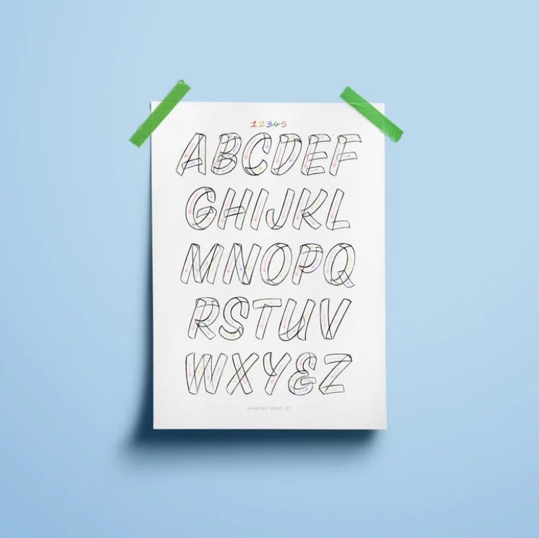 K Harper Signs - Casual Alphabet Poster, A3 K Harper Signs - Casual Alphabet Poster, A3