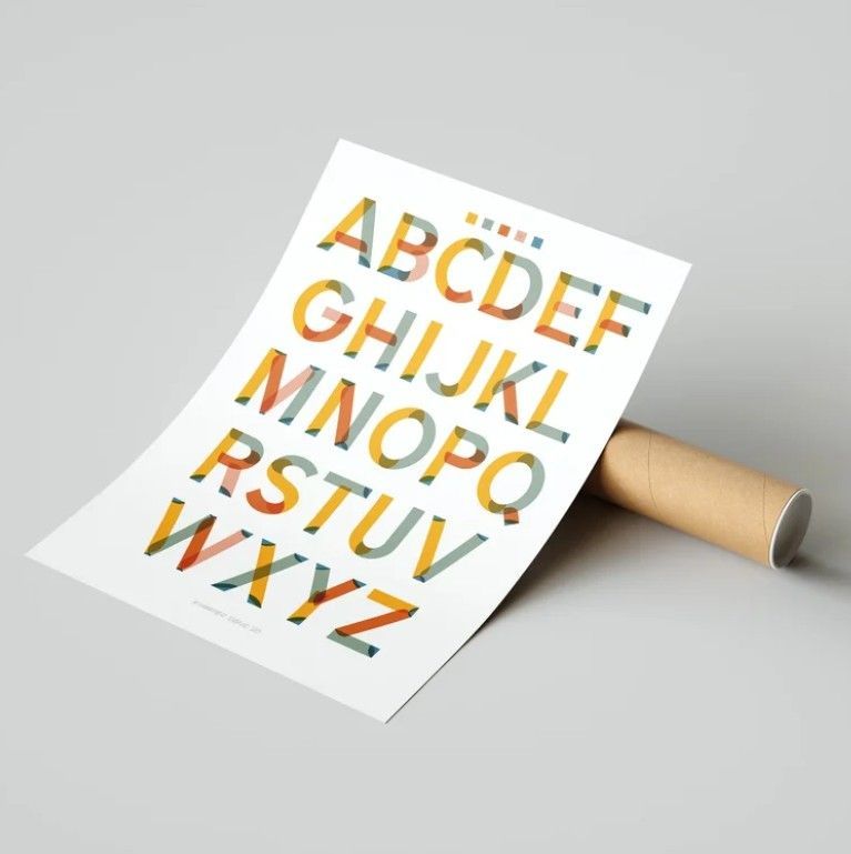 K Harper Signs - Block Alphabet Poster, A3 K Harper Signs - Block Alphabet Poster, A3