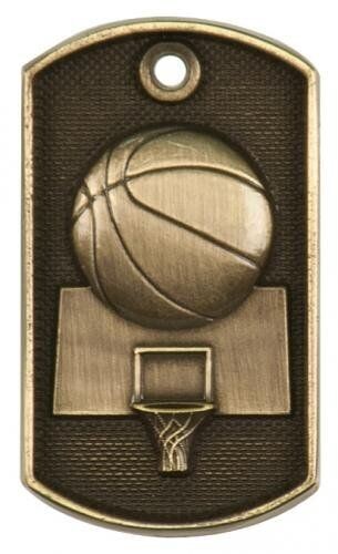 3-D Basketball Dog Tag Medal