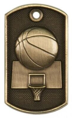3-D Basketball Dog Tag Medal
