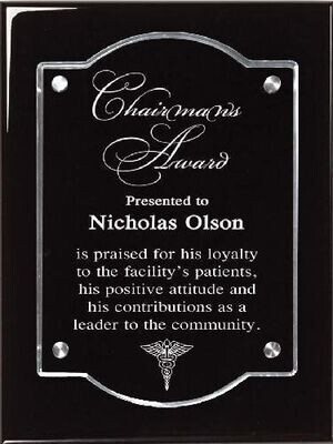 Ebony Plaque With Floating Acrylic