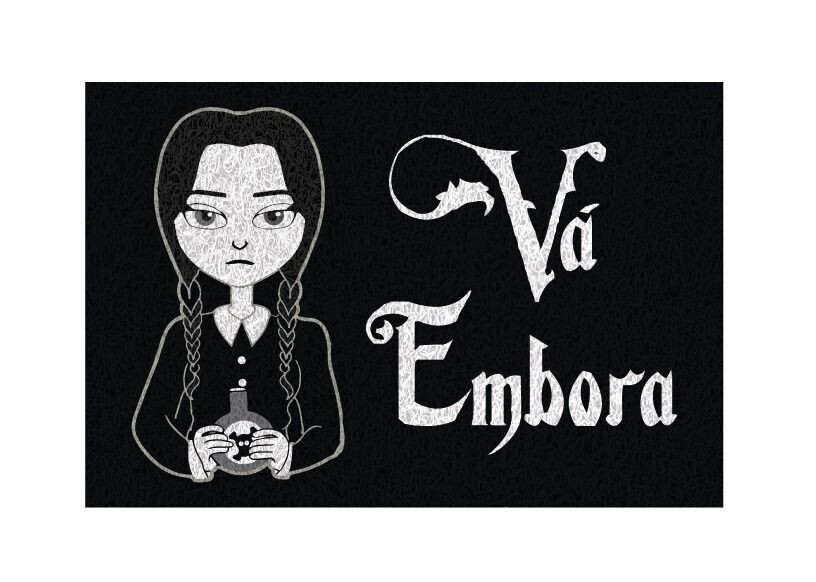Tapete Capacho Divertido 60×40 – Wandinha Família Addams