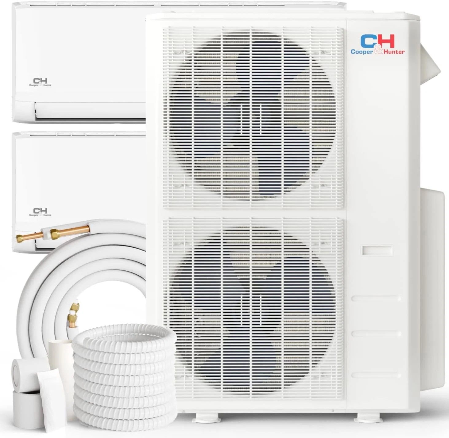 55,000 BTU 2 Zone 30k+30k Ductless Mini Split with Installation Kits, Olivia Series 20.5 SEER 4 1/2 Ton Dual Zone Two Zone Air Conditioner System Wi-Fi Adapter Included