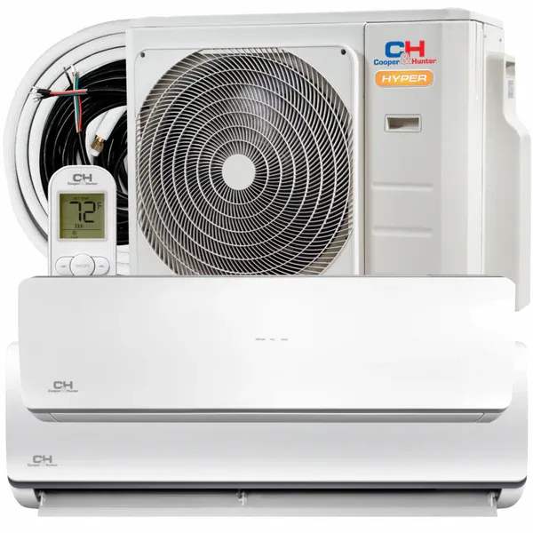 48,000 BTU 2 Zone 12k+36k Wall Mounts with 25ft Installation Kits, Hyper Heat Series 21.8 SEER 4 TON Dual Zone Ductless Multi Mini Split AC System Wi-Fi Adapter Included