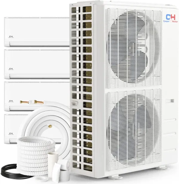 55,000 BTU 4 Zone 6k+6k+6k+36k Ductless Mini Split with Installation Kits, Olivia Series 20.5 SEER 4 1/2 Ton Quad Zone Four Zone Air Conditioner System Wi-Fi Adapter Included