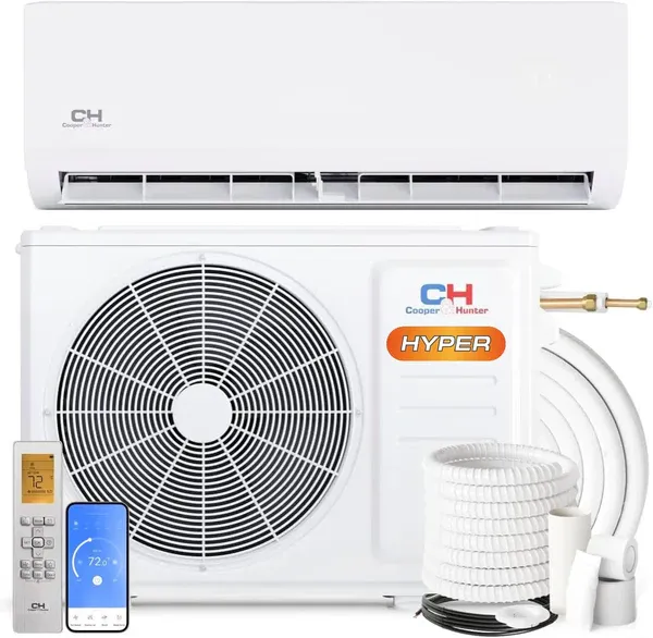 Cooper&amp;Hunter Single Zone Astoria High Efficiency Hyper Series, R410A, Wall Mount Air Conditioner 12K BTU/h 1 Ton 208-230V/60HZ 24.6 SEER Single Head Ductless Inverter Mini Split Heat Pump WIFI &amp; Opti