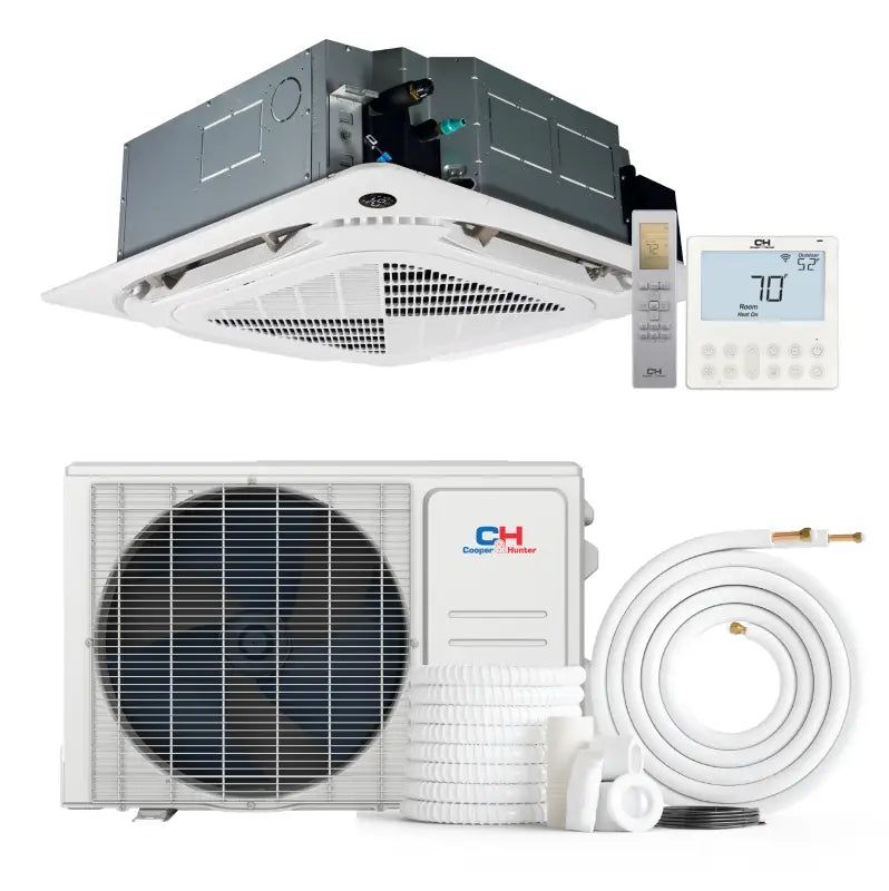 18,000 BTU 230V Ductless Mini Split AC Ceiling Cassette Heat Pump