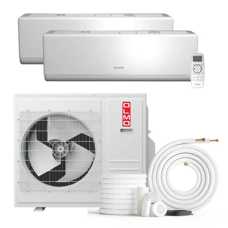 2 Zone 24,000 BTU OLMO Sierra Ductless Mini Split AC Wall Mounted  18k +18k