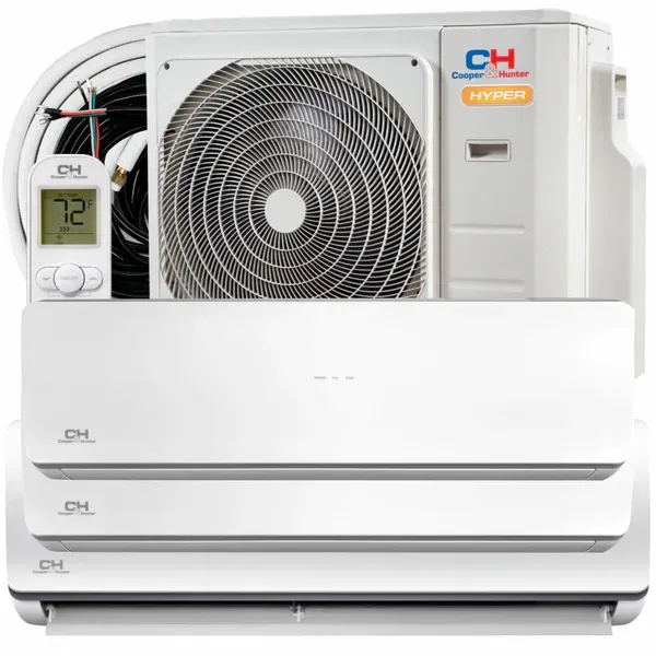 36,000 BTU 3 Zone 9k+9k+18k Hyper Heat Ductless Mini Split with Installation Kits, 21.5 SEER 3 Ton Tri Zone Air Conditioner System Wifi Included