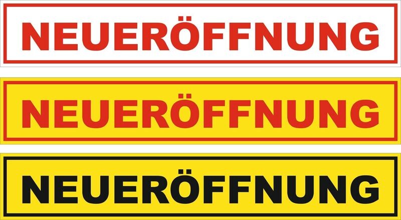 Aufkleber "Neueröffnung"