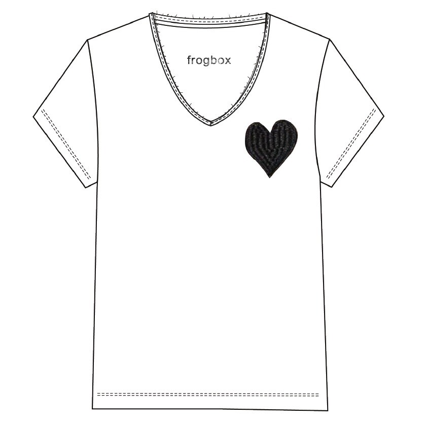 SHIRT WITH HEART APPLICATION