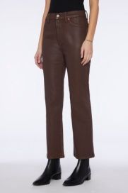 7th High Waist Slim Kick in Coated Chocolate 7U369752