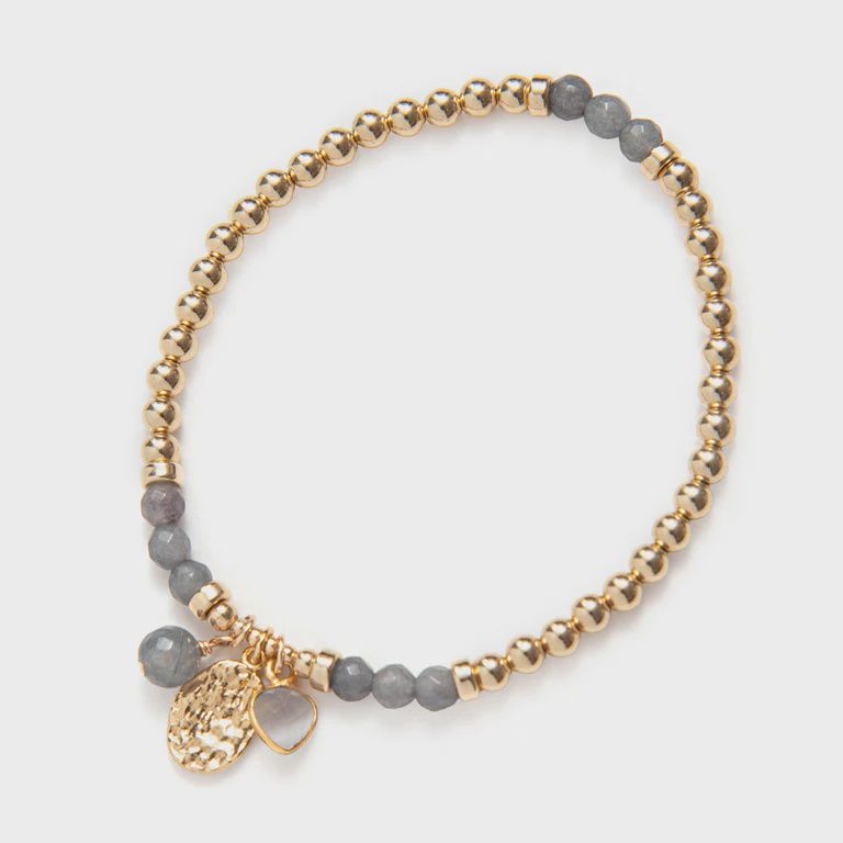 BEBLUE Be Subtle Gold Bracelet - Happy in Grey BBSURSUB-HG