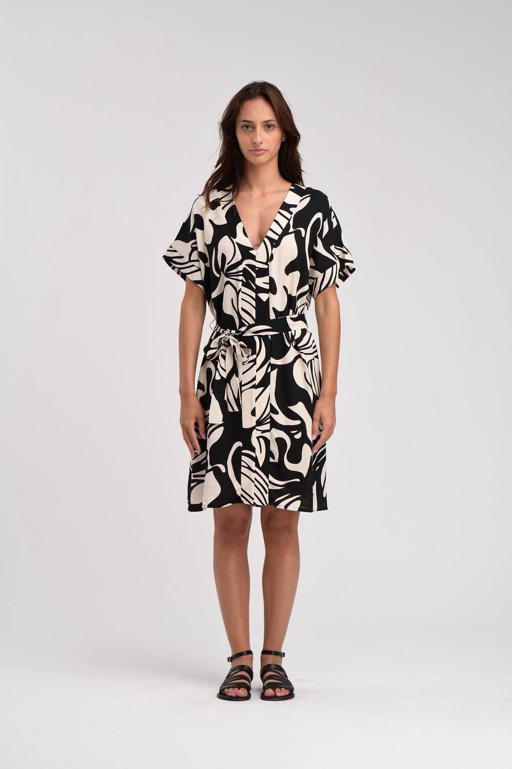LA FÉE MARABOUTÉE Robe Donia-T, Colour: Noir &amp; Blanc, Size: 36