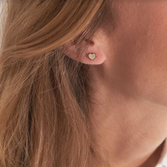 BEBLUE Gold Heart Earrings BO1502-GLD