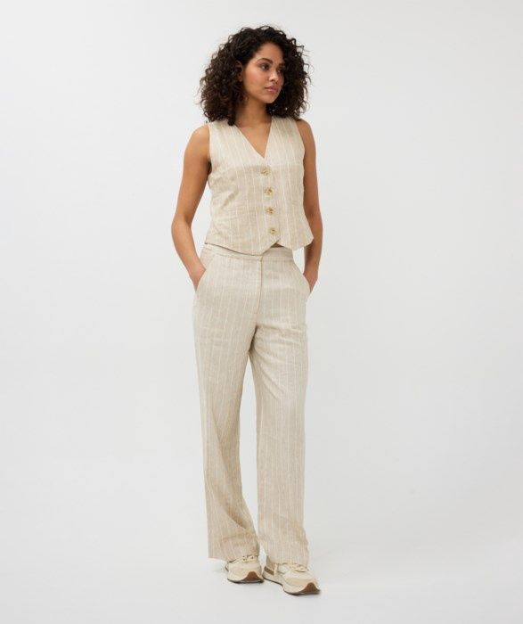 ESQUALO Pantalon de lin rayé SP2517007