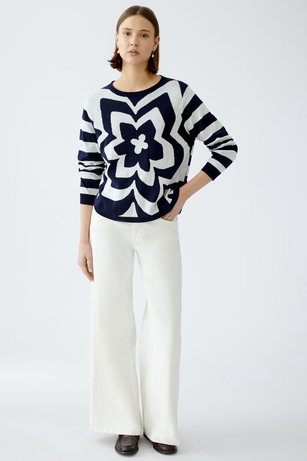 OUI Pull Marine &amp; Blanc 91954