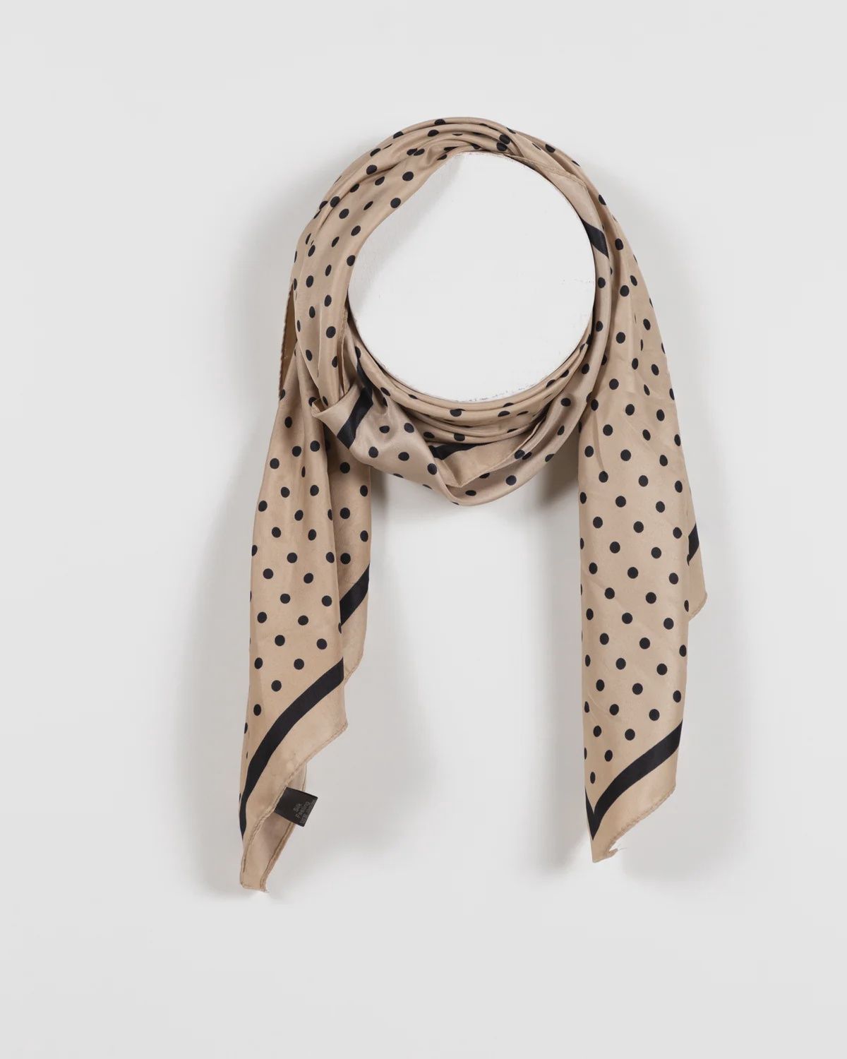 DI FIRENZE Foulard de soie Taupe à pois 680110025