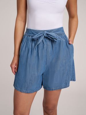 YOGA Jeans Shorts Chambray Taille Haute 2732