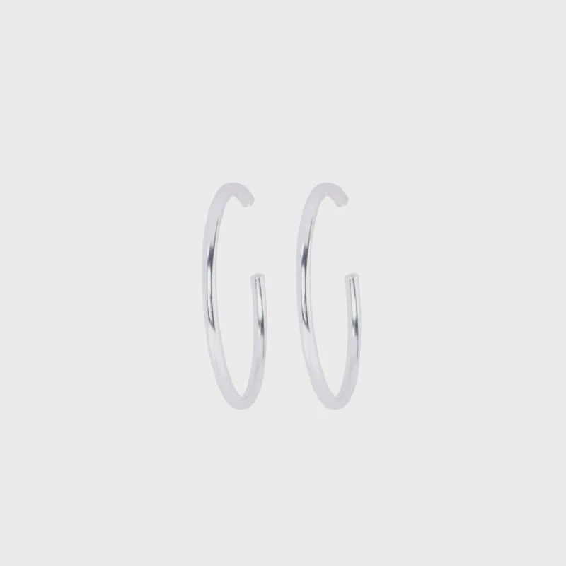 BEBLUE Large Loop Silver Earrings BO1495-SLV