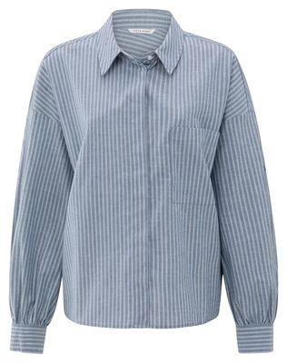 YAYA Striped Blouse with Chest Pocket 01201178_508