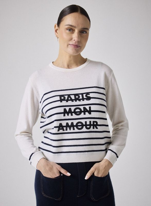 NOTSHY HAZEL Striped Cashmere Sweater « Paris Mon Amour » 4703201