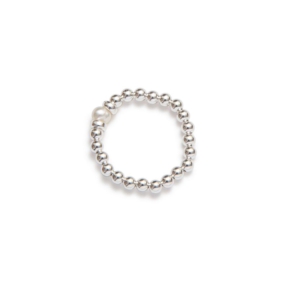 BEBLUE Bague Argent Perle BRELASTIC-FW