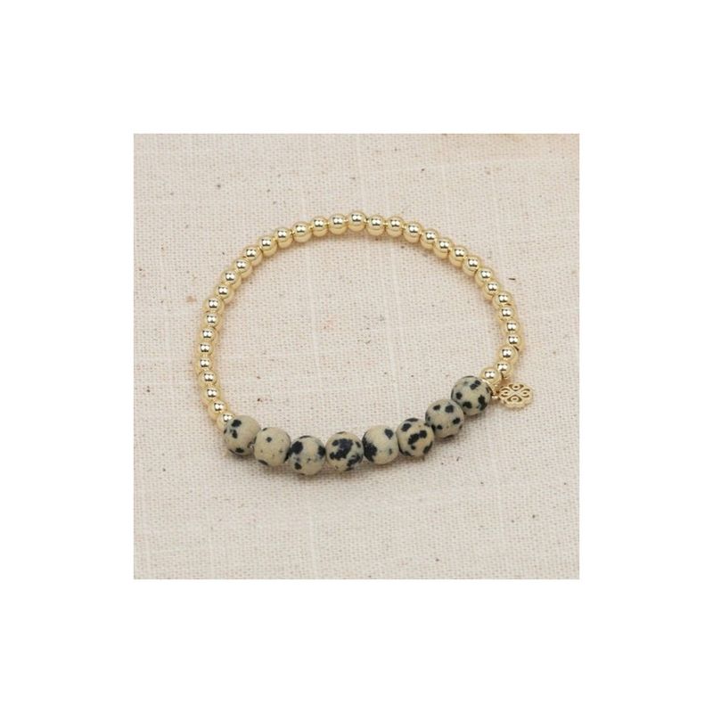 GLEE Bracelet Dalmatien Maxie Or / Jaspe Dalmatien