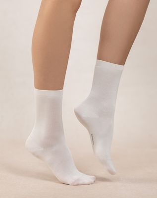 BLEU FORET Solid Silk Socks 6359